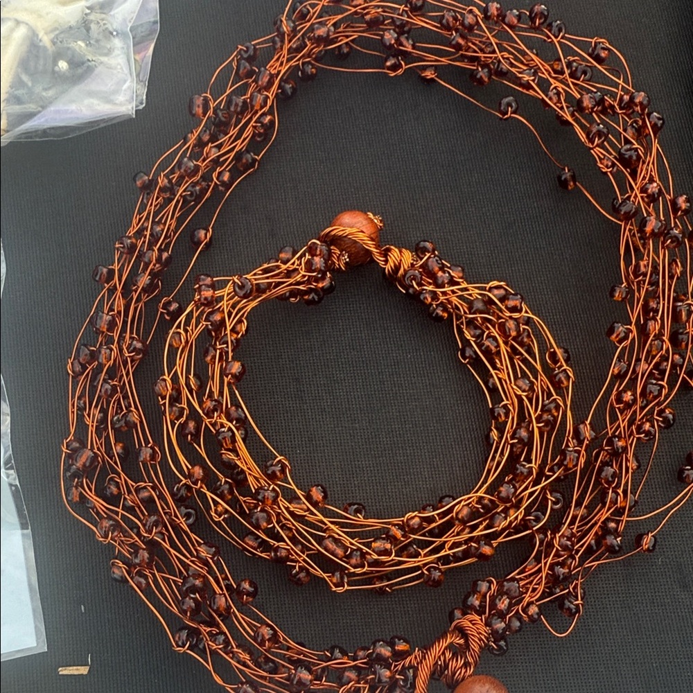 Elegant Brown Beaded Necklace